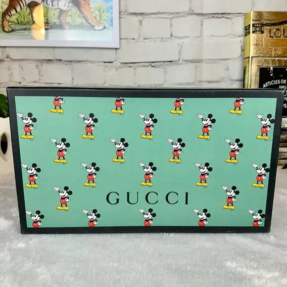 SOLD!! Gucci X Disney Mickey Mouse Large Shoe Box and dust bag STORAGE or decor! - Picture 1 of 10